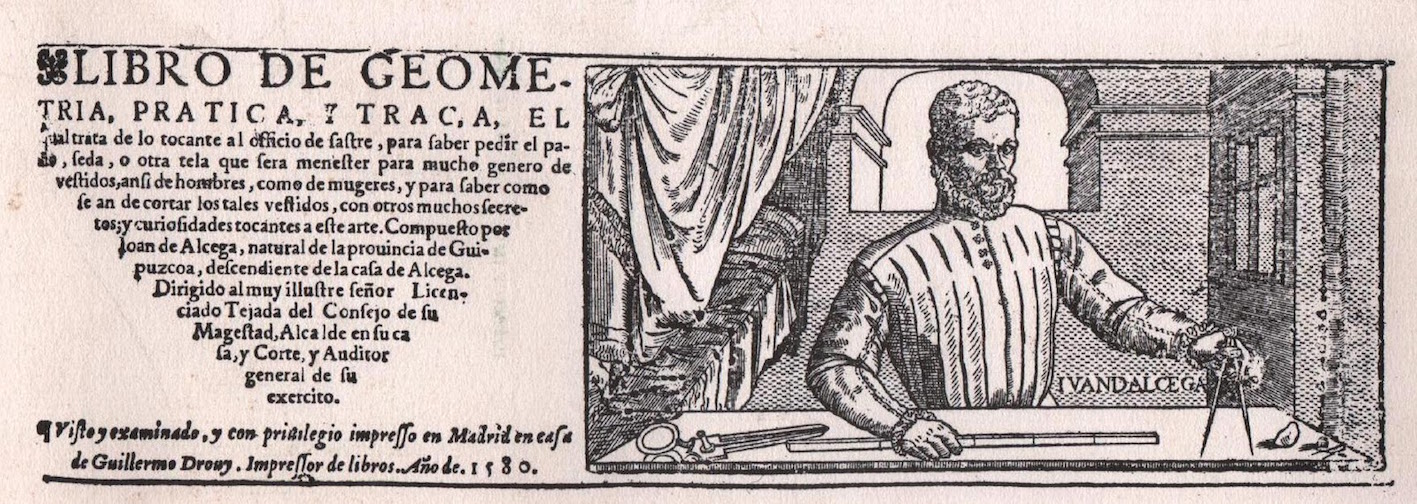 "Portrait of Juan de Alcega, Libro de Geometria."