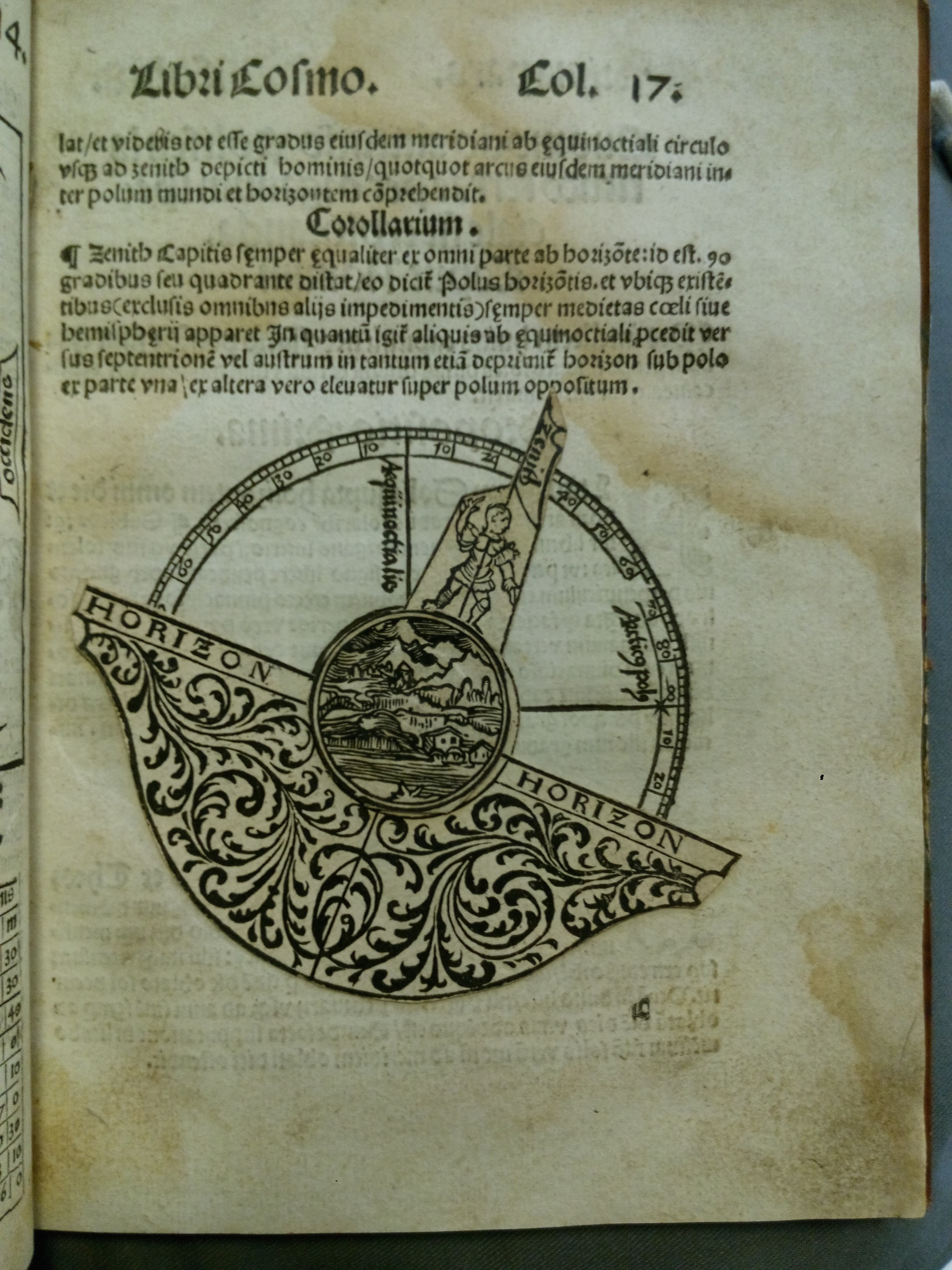 "Peter Apian, Cosmographicus Liber (Landshut: Johann Weyssenburger, 1524), col. 17. University of St Andrews Library, TypGL.B24WA"