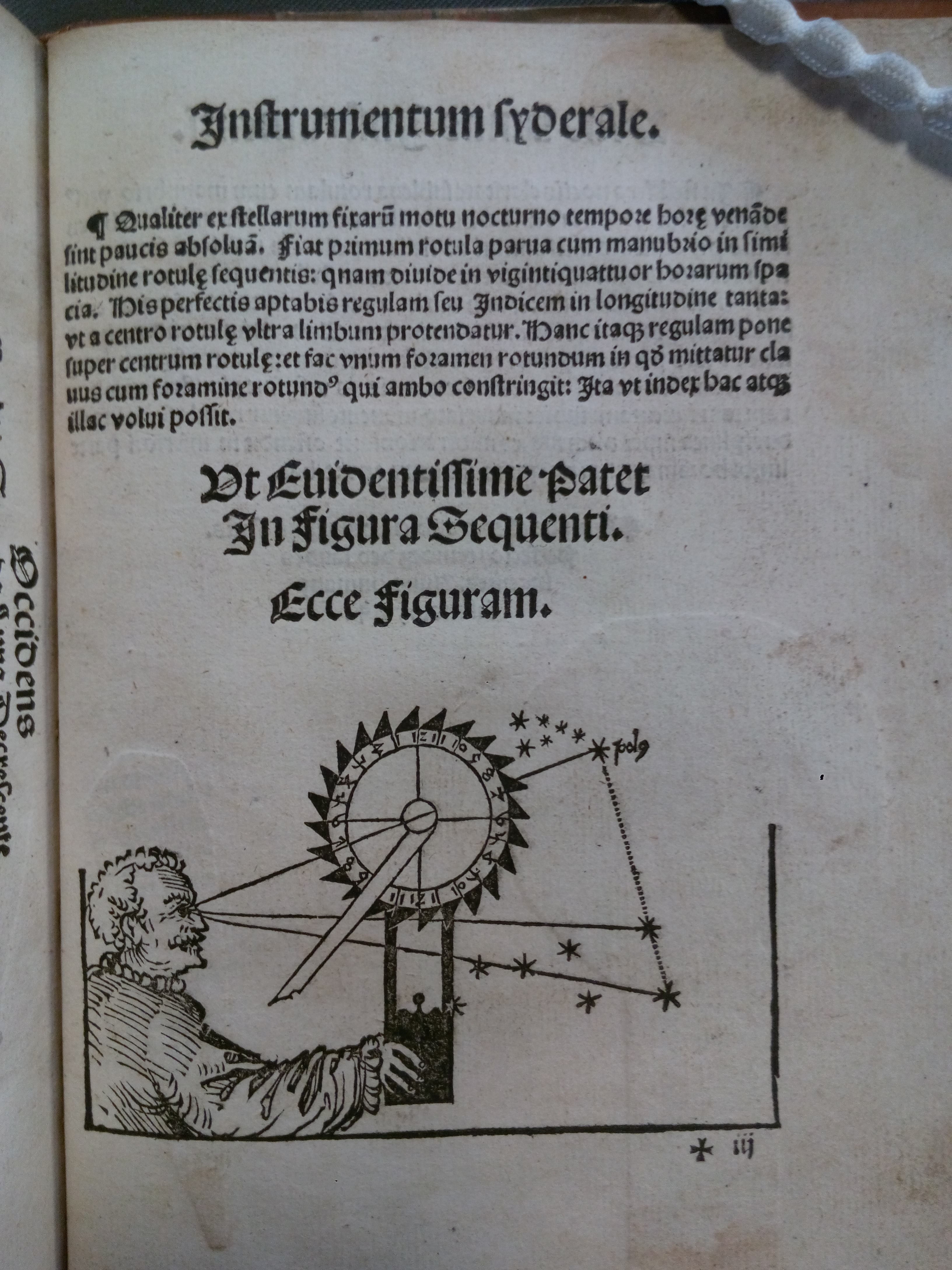 "Peter Apian, Cosmographicus Liber (Landshut: Johann Weyssenburger, 1524), "Instrumentum Syderale". University of St Andrews Library, TypGL.B24WA"