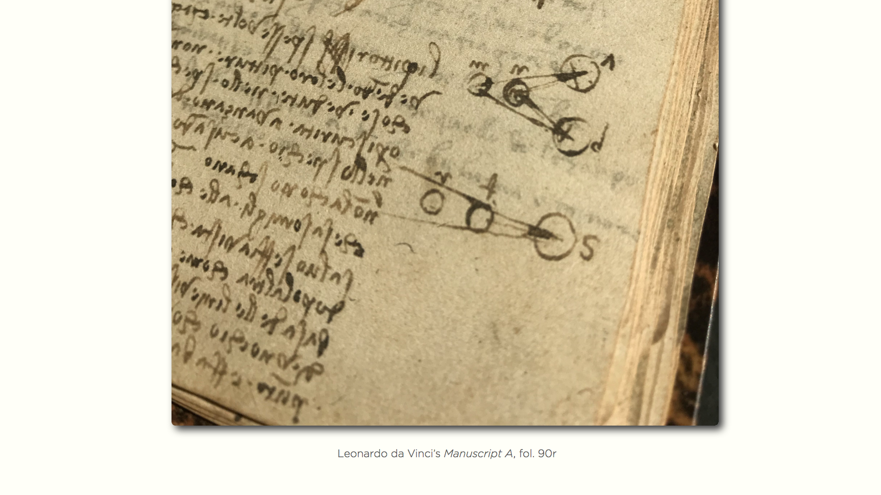 "Image taken from Francesca Borgo’s post on Leonardo da Vinci’s Manuscript A for our Book of the Week page"