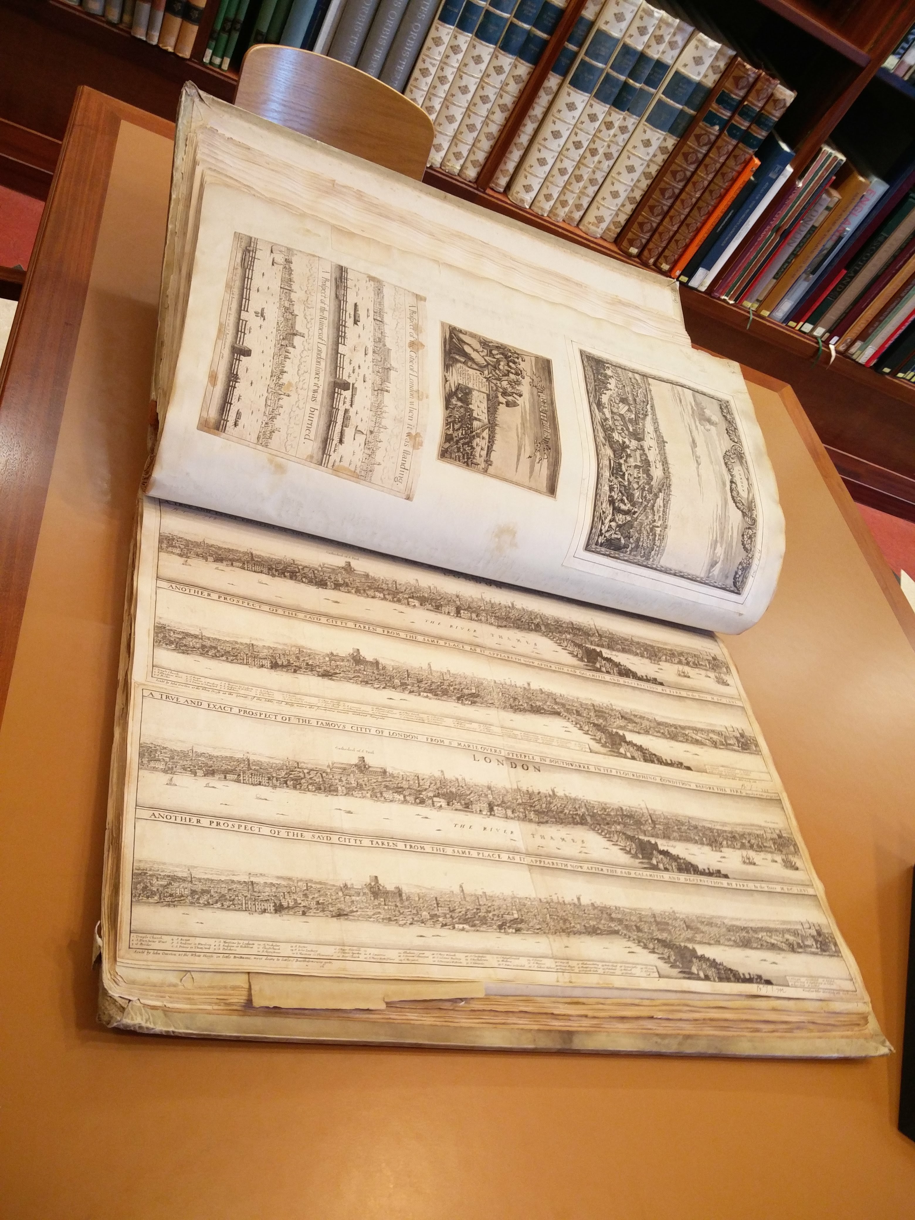 "We like big books! This commonplace book of maps and views of London (17th-18th centuries – Bodleian Gough Maps 21) was definitely the heaviest tome consulted last week!"