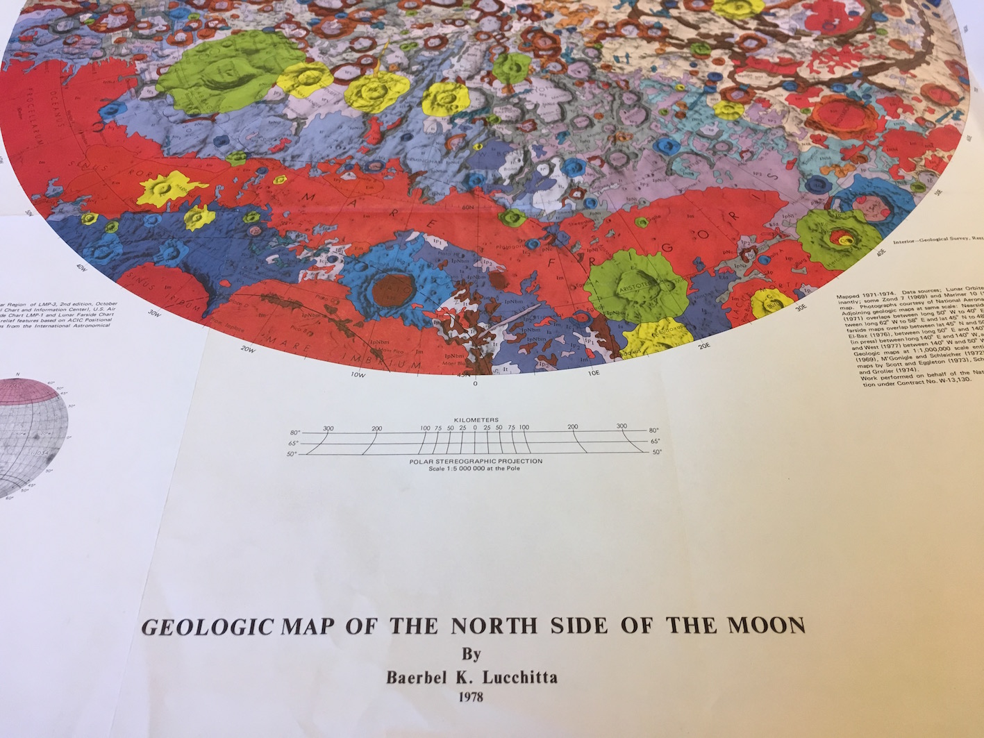 Geological map of the North side of the Moon (1978), BOD, A4 (59), detail.