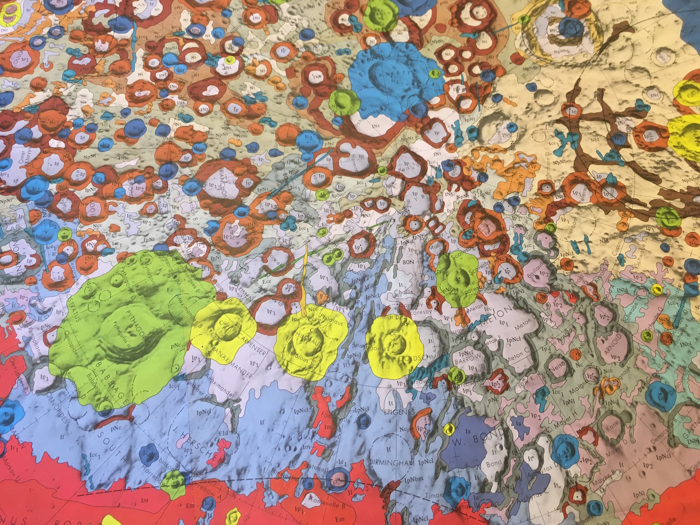 Geological map of the North side of the Moon (1978), BOD, A4 (59), detail.