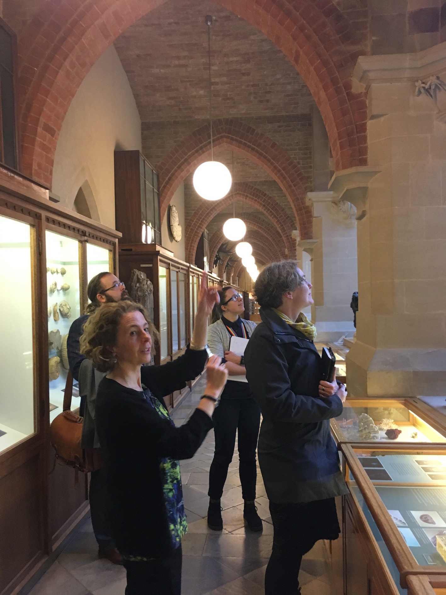 Janet Stott, Madeline Slaven, Daryl Green, and Kelly Richards casting their eyes on the wonderful building which houses the Oxford University Museum of Natural History.