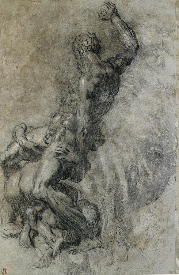 "Tintoretto, Samsom slaying the Philistine, after Michelangelo, seen from the side"