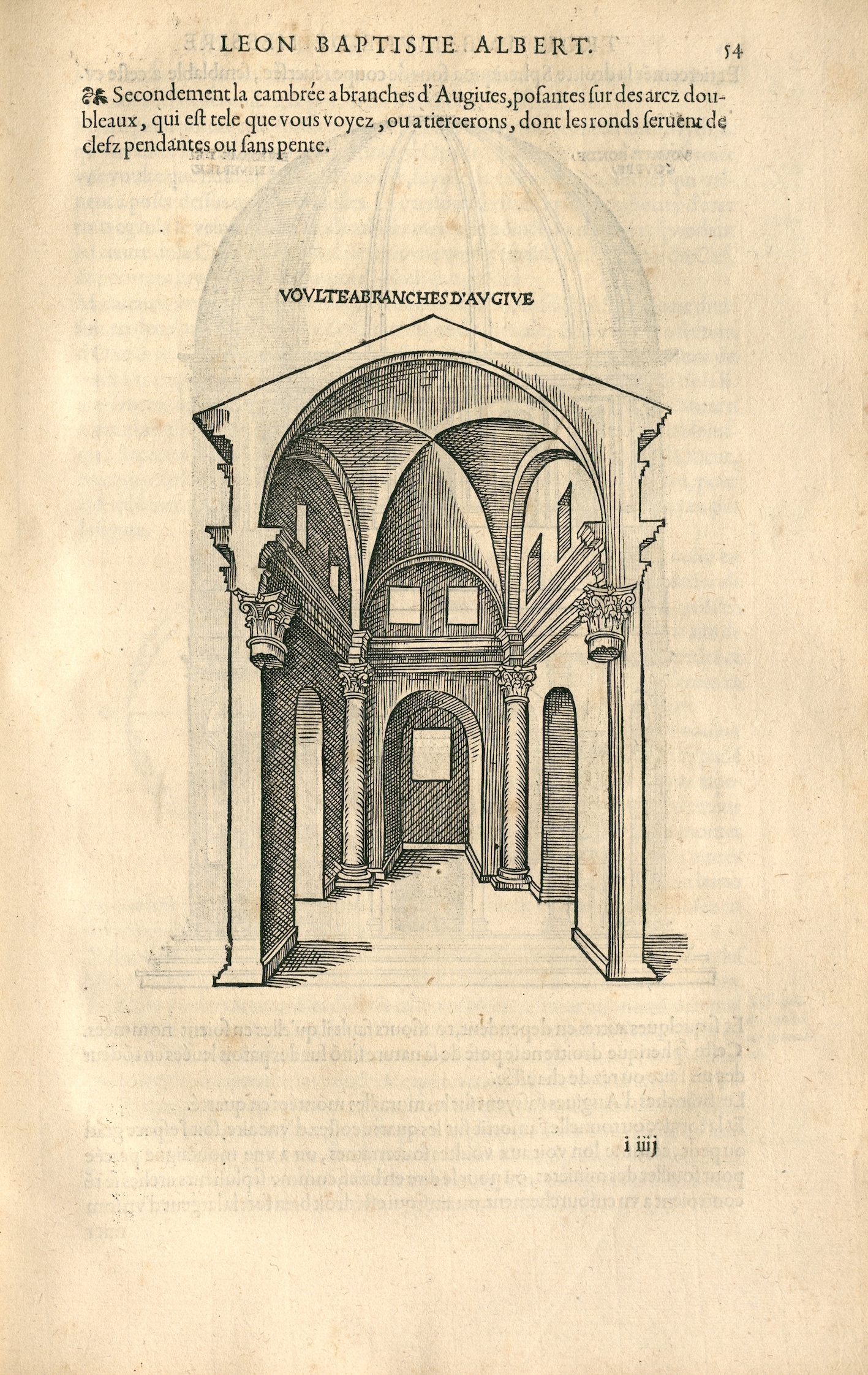 "Fig. 2. Leon Battista Alberti, L’architecture et art de bien bastir..., Paris, Jacques Kerver, 1552, fol. 54v."