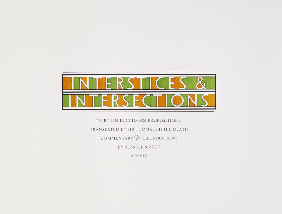 *Interstices & Intersections or, An Autodidact Comprehends a Cube*, 2014. Titlepage"