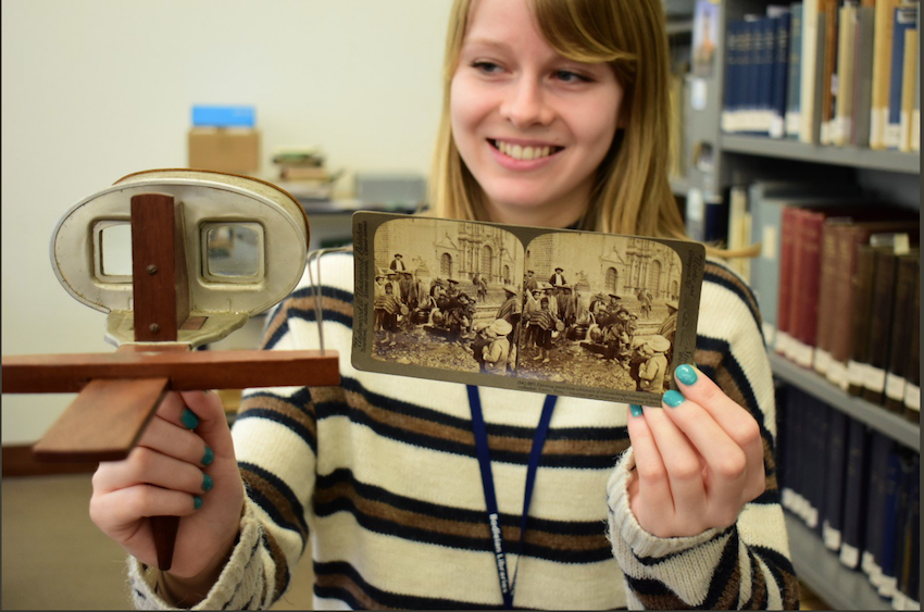 Recently uncovered Stereoscope cards found by Bodleian Library interns.