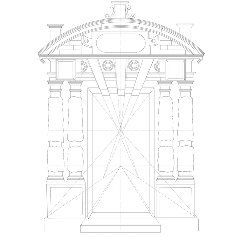 Sebastiano Serlio’s spatial representation through linee occulte