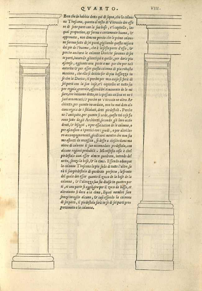 "Fig. 3. Sebastiano Serlio, Regole generali di architettura sopra le cinque maniere de gli edifici… (Venice: Francesco Marcolini, 1537), p. 8"