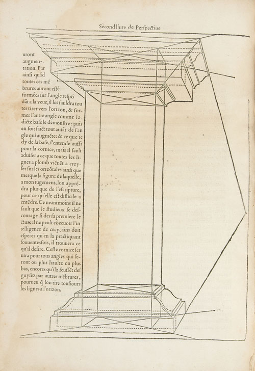 "Fig. 5. Le premier livre d’architecture de Sebastian Serlio… ; Le second livre de perspective (Paris, J. Barbé, 1545), p. 40v"