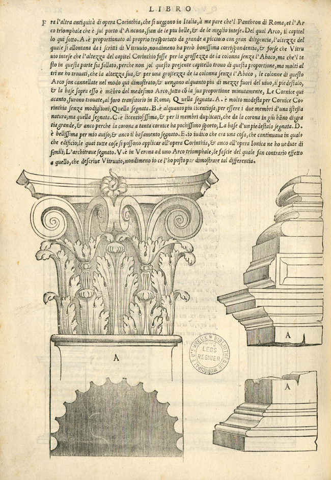 "Fig. 9. Sebastiano Serlio, Regole generali di architettura sopra le cinque maniere de gli edifici… (Venice: Francesco Marcolini, 1537), p. 49v"