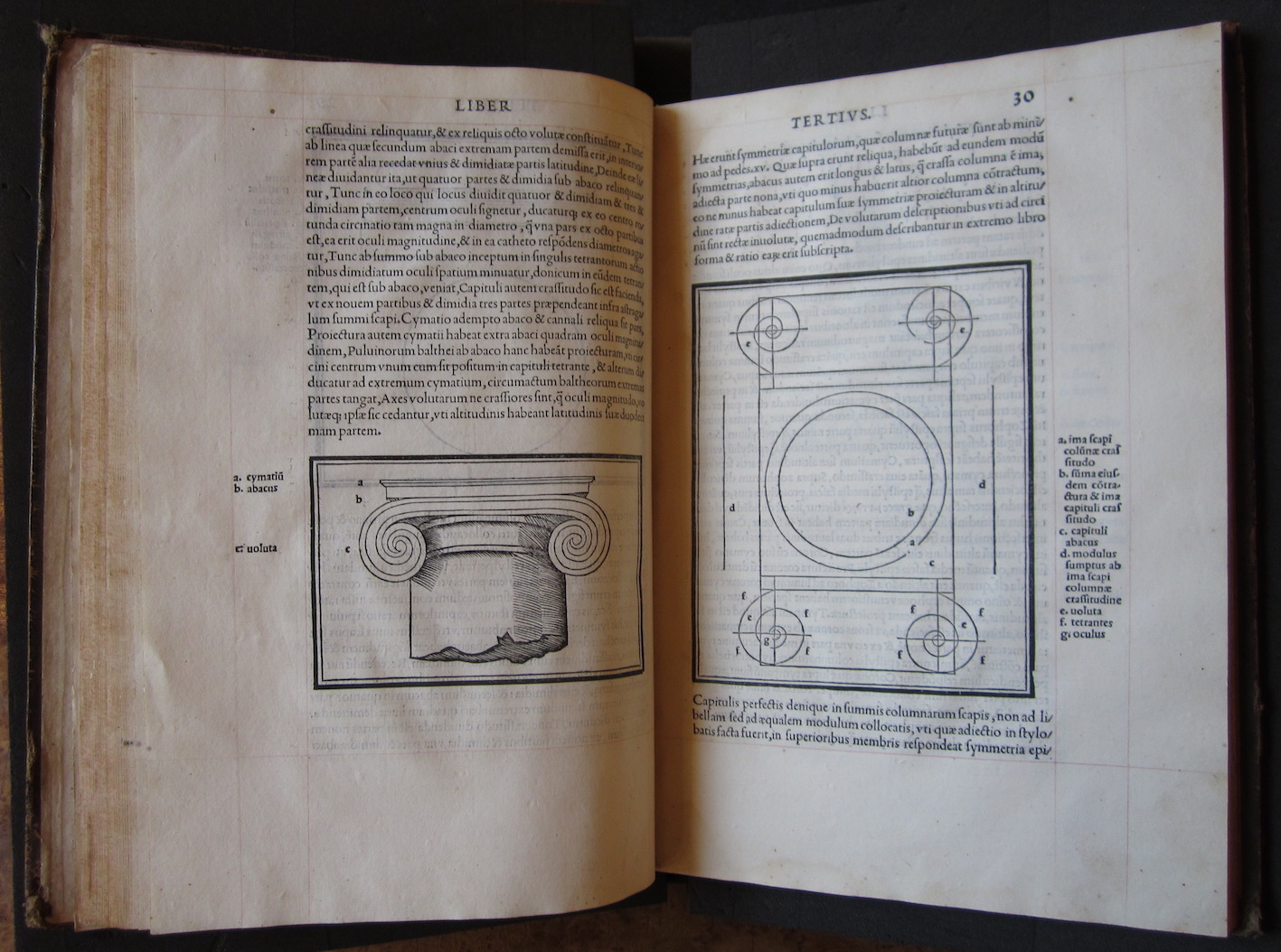 "M. Vitruvius per Iocundum solito castigatior factus cum figuris et tabula ut iam legi et intelligi possit (Venice, 1511), ff. 29v-30r."