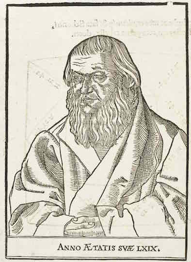 "Portrait of Johannes Schöner, from Johannes Schöner, Opera mathematica (Nurnberg: in officina Ioannis Montani & Ulrici Neuber, 1551)"