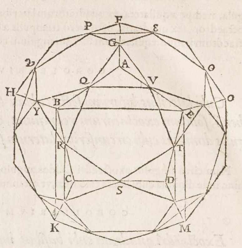 "The icosidodecahedron. François de Foix-Candale, Euclidis Megarensis Mathematici Clarissimi Elementa (Paris: Jacques Du Puys, 1578), p. 512."