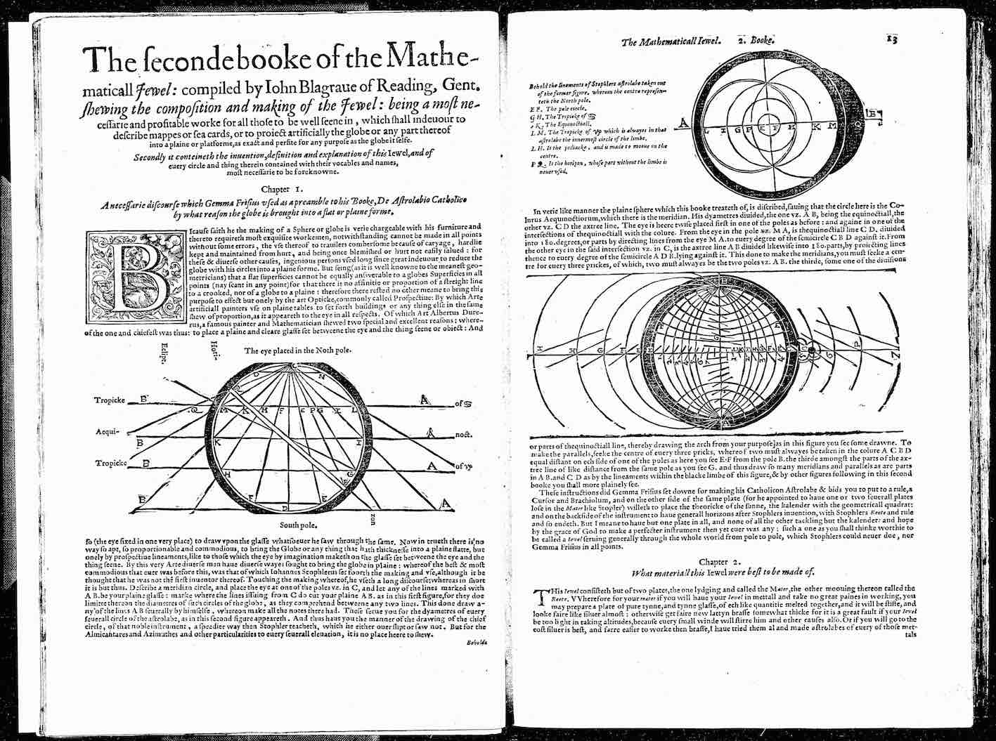 "John Blagrave, The Mathematical Jewel, 1585, B2v-B3r."