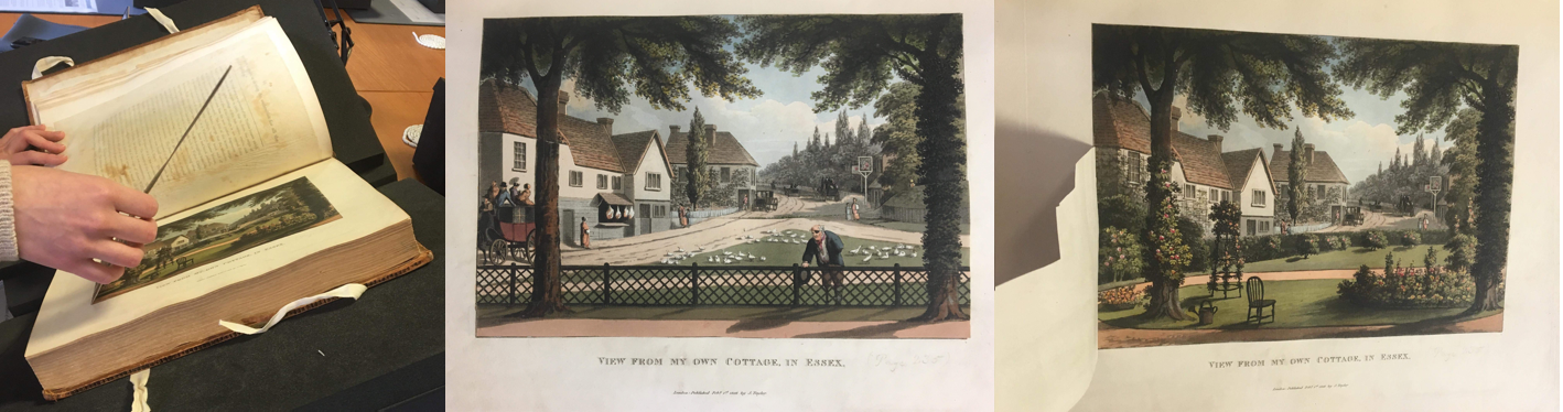 "View from my own cottage, in Essex on page 233 of Humphry Repton's Fragments on the Theory and Practice of Landscape Gardening published 1816."